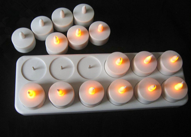 Lighting Decor For Wedding - Set of 12 Rechargeable LED Candle
