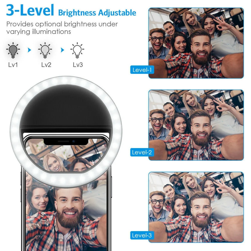 USB Rechargeable LED Selfie Ri - Lighting Gallery ulasan dan harga