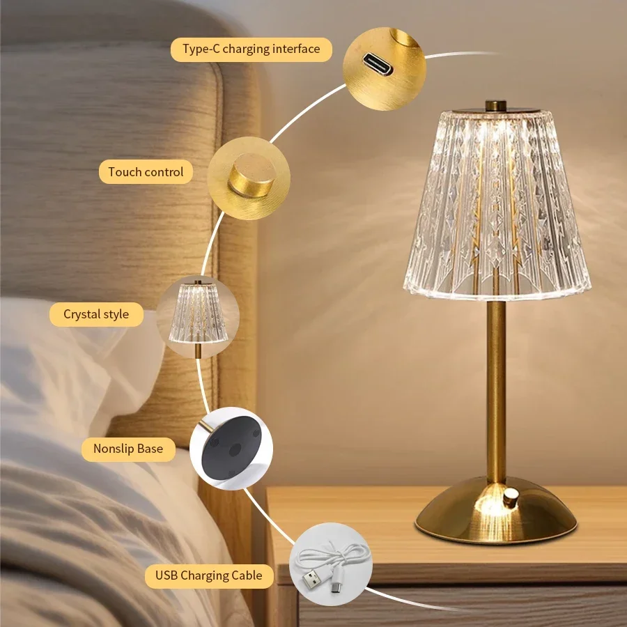 USB Rechargeable LED Table Lam - Mushroom Table Lamp ulasan dan harga