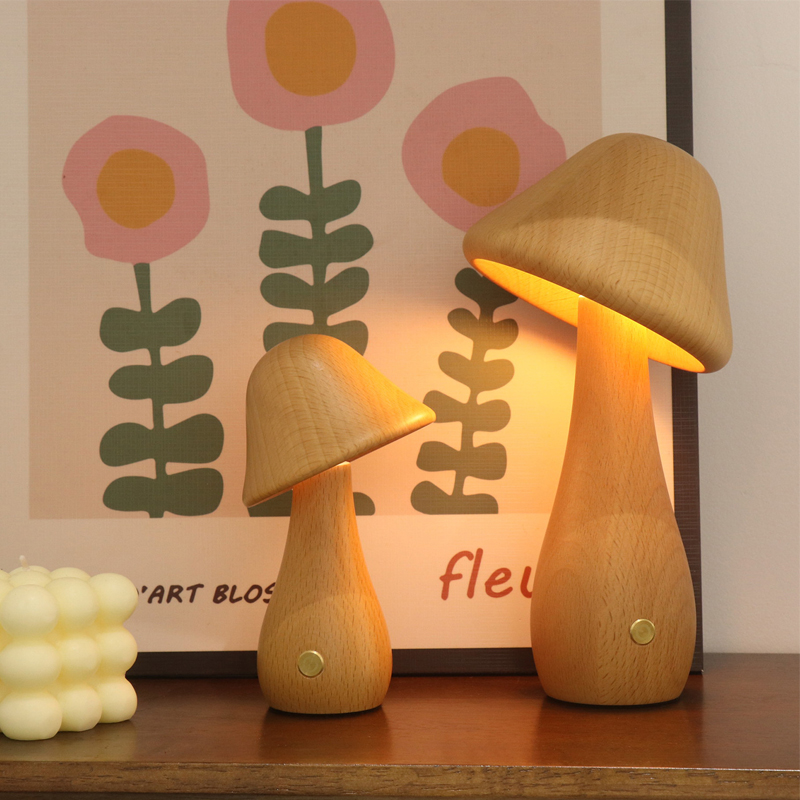 Mushroom Table Lamp Wooden Des - Mushroom Table Lamp ulasan dan harga