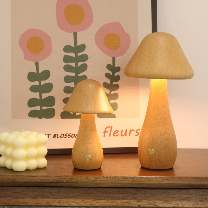Mushroom Table Lamp Wooden Des - Mushroom Table Lamp ulasan dan harga