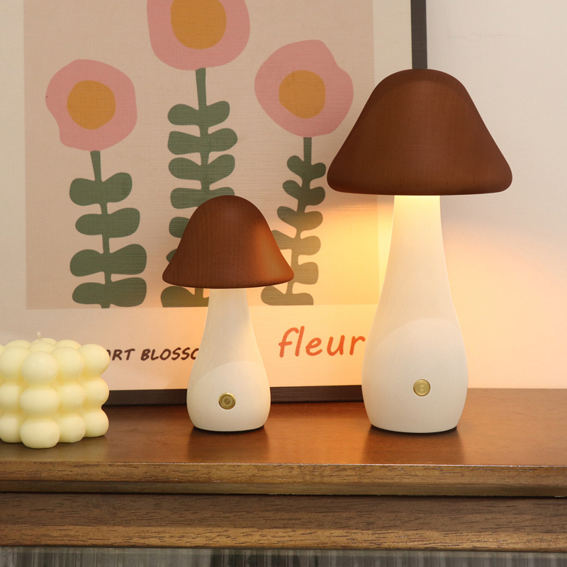 Mushroom Table Lamp Wooden Des - Mushroom Table Lamp ulasan dan harga