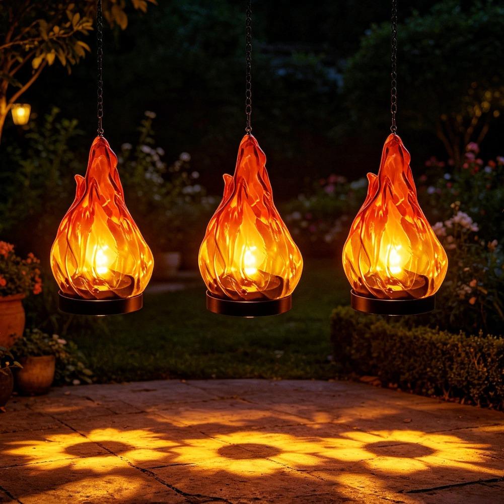 Solar Flame Hanging Lantern Li - Lighting Decor Outdoor ulasan dan harga