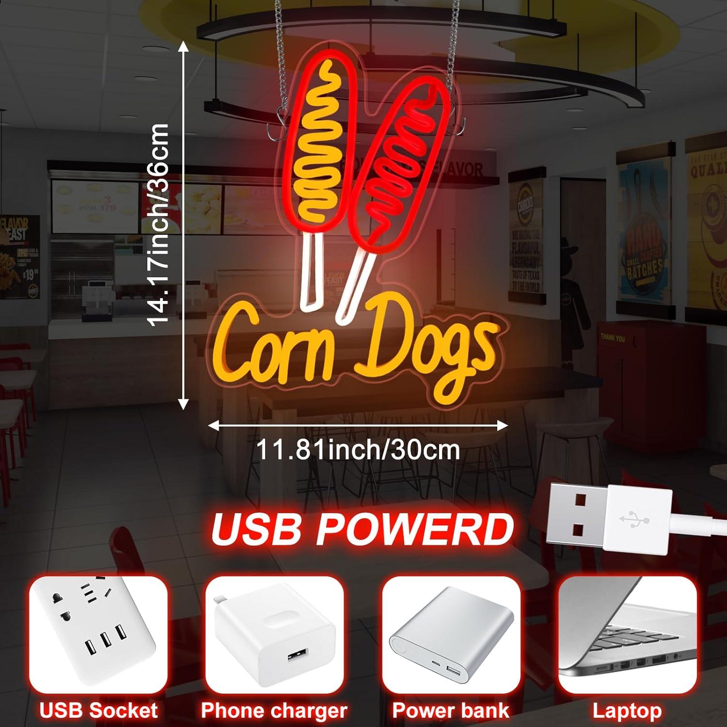 Corn Dog Neon Sign Snack USB D - Lighting Decor For Wedding ulasan dan harga